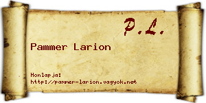 Pammer Larion névjegykártya